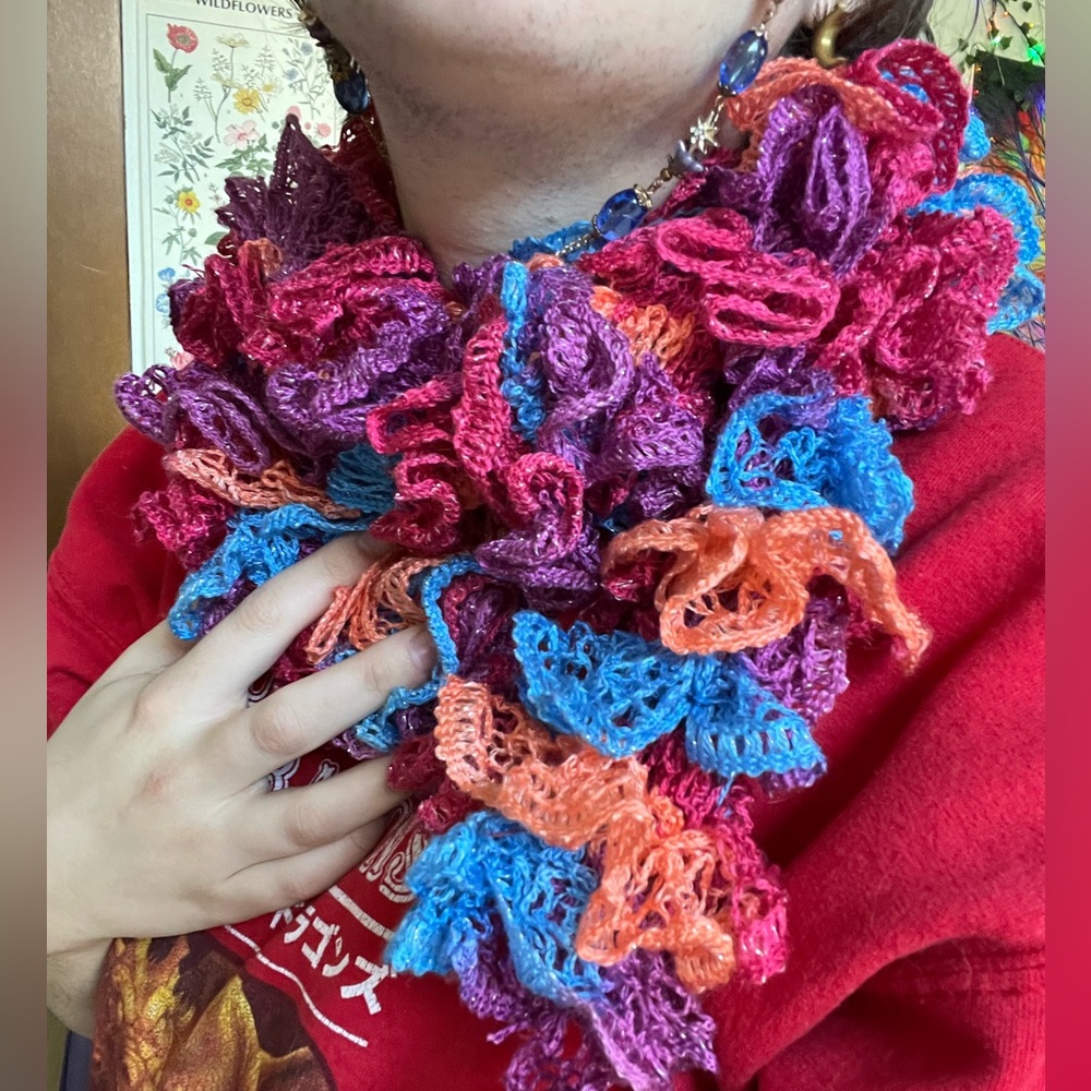 Handmade wrap ruffle scarf